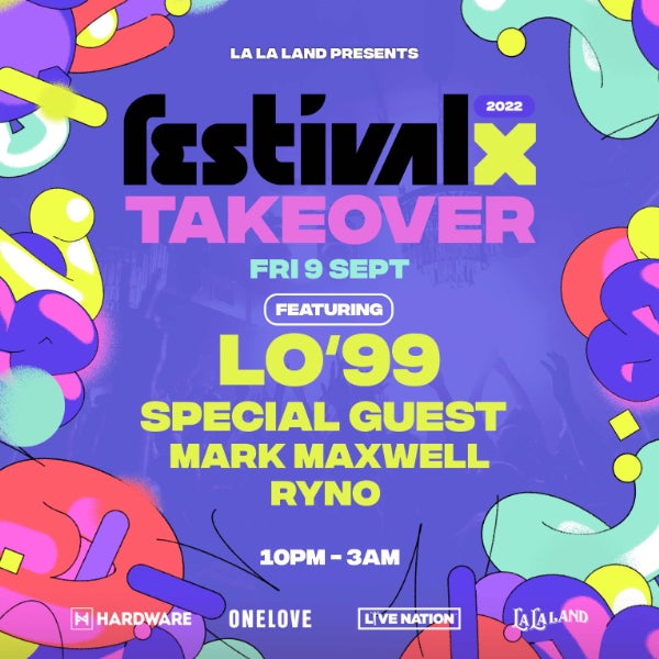 Festival X takeover event poster - bright colours