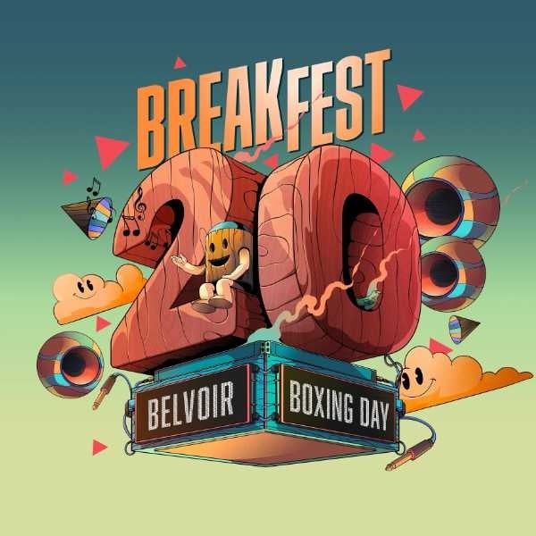 Floating 3D Drawing of the number 20. Text at top reads: Breakfest.