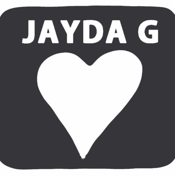 Photo of a love heart with text on top reading: Jayda G